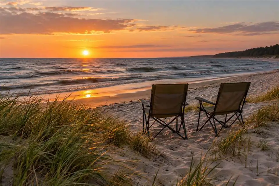 Ilustracyjny spokojny wieczór na plaży