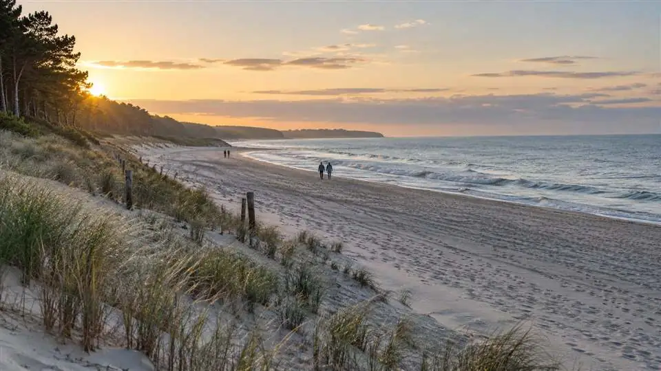 Spokojna plaża o poranku